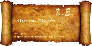 Kolumbán Elemér névjegykártya