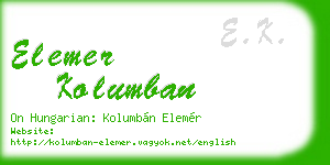elemer kolumban business card