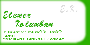 elemer kolumban business card